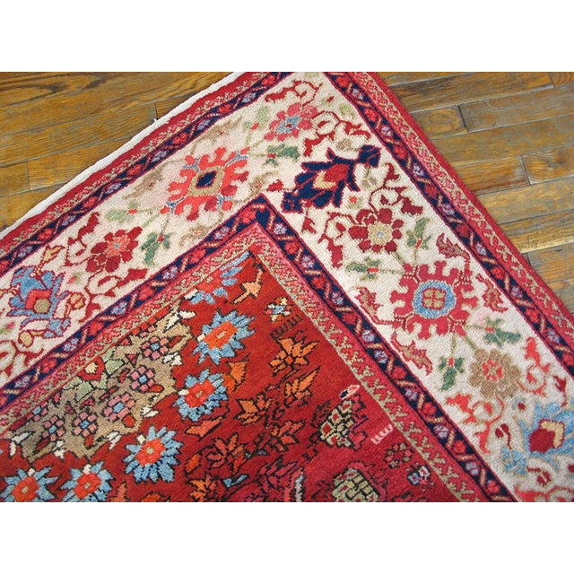 Red 1890s Red Medallion Antique Persian Sultanabad Rug 4'4" X 9'6" Handknotted Wool Carpet For Sale - Image 8 of 10