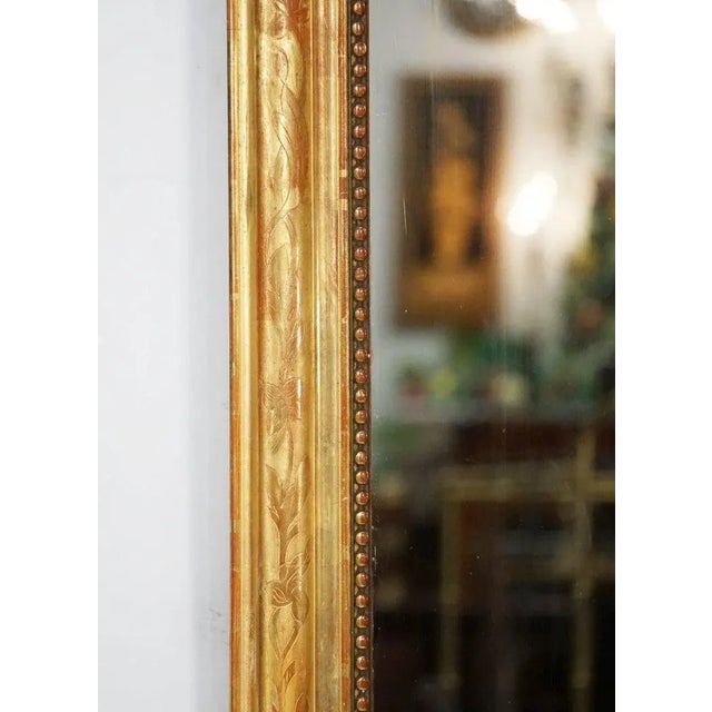 19th Century Louis Philippe Arch Top Gilt Mirror (H 49 1/4 X W 28 3/4) For Sale - Image 5 of 12