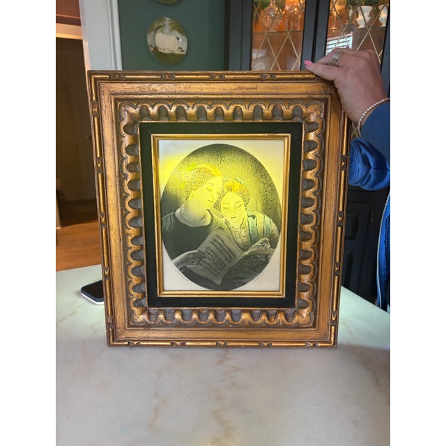 Wood The Duet Antique Porcelain Lithophane by James Sant and Francis Holl, Carved Giltwood Frame, Ca. 1860s For Sale - Image 7 of 15