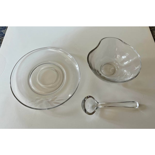 Genuine vintage condiment set by Fostoria. Elegant blown glass in the classic etched Rose pattern. Crafted in the 1950s,...