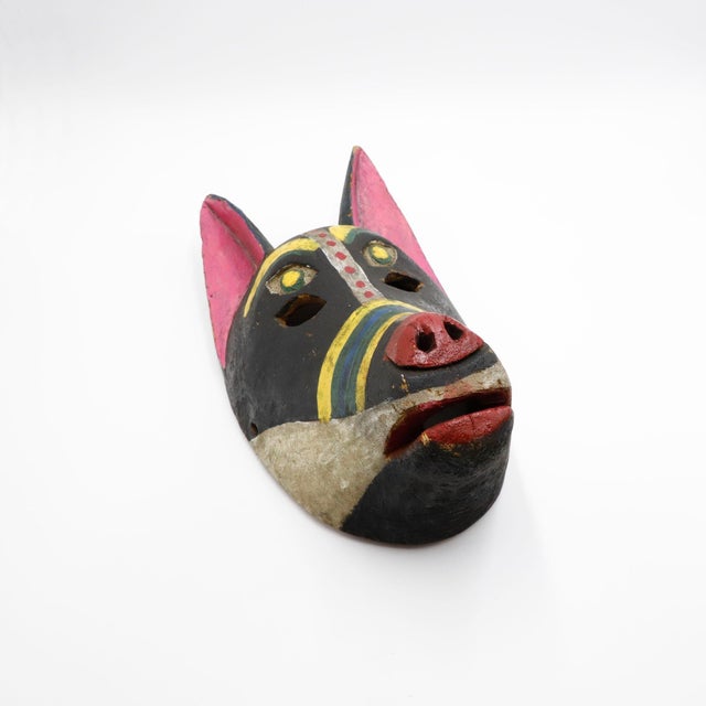 Ceremonial Coyote Mask  Dance of the Morenos, Colima, Mexico Circa 1960. This ceremonial mask represents the Coyote, a...