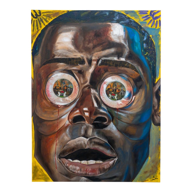 Save Naija, Surrealism Oil Painting By, Seromo Okoro (2025) Oil on Canvas For Sale