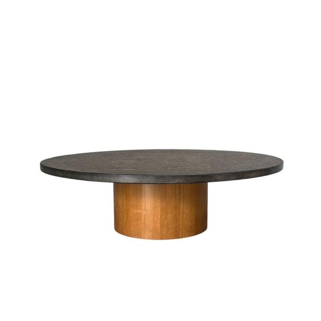 Round Slate Stone Coffee Table, 1970s For Sale - Image 10 of 10