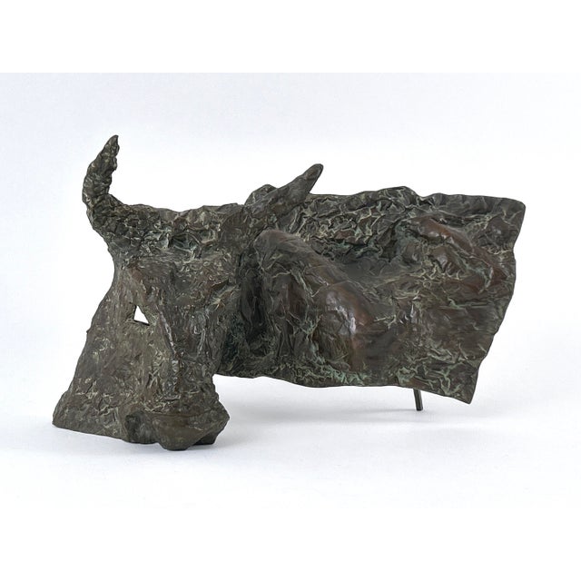 Spectacular expressionist bronze plastic 'europa' of czech sculptor josef klimeš (1928-2018). It depicts a taurus (bull)...