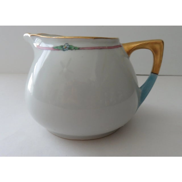 Creamer Epiag Czechoslovakia Hand-Painted Gold Trimmed Not Common Antique / Vintage Great antique / vintage condition....