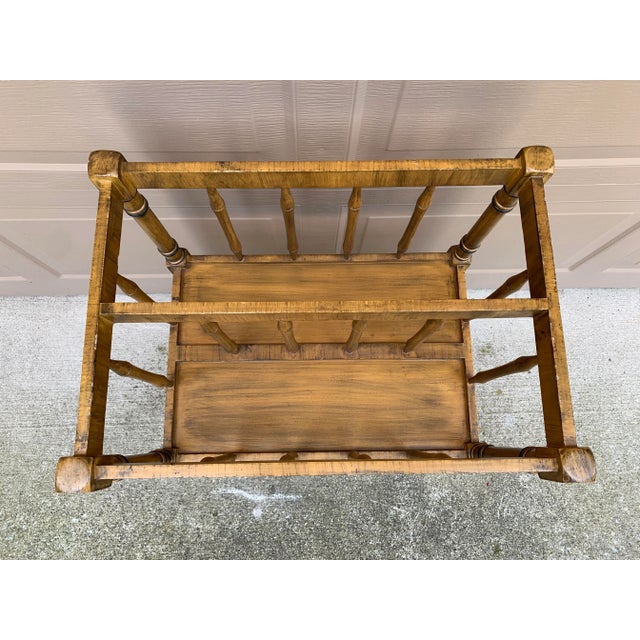 1960s Baker Furniture Style French Country Painted Canterbury Book Stand or Magazine Rack For Sale - Image 10 of 13