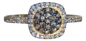 The Luverne: Ladies 14K Yellow Gold Diamond Halo Ring
