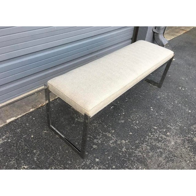 1980s Milo Baughman Style Bench For Sale In Miami - Image 6 of 6