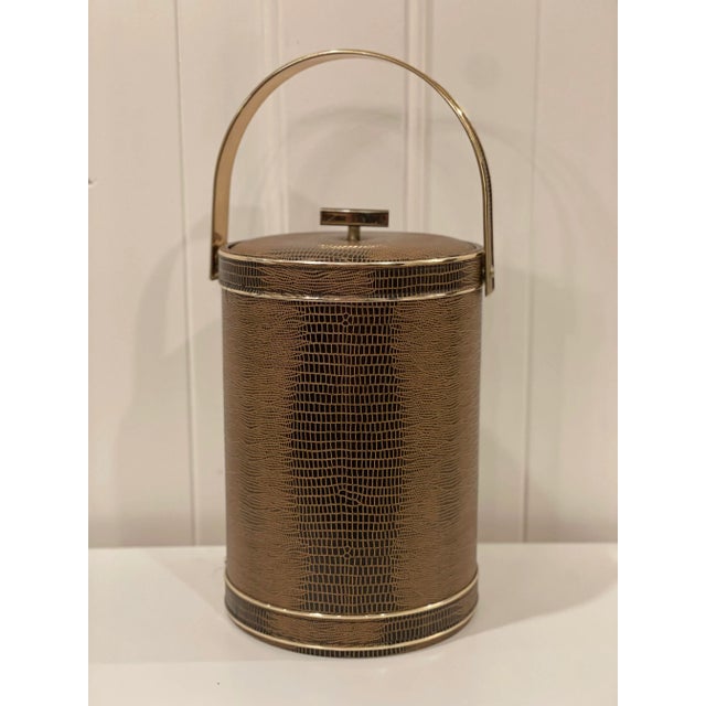 1950s Georges Briard Animal Skin Embossed Tall Ice Bucket For Sale - Image 11 of 11