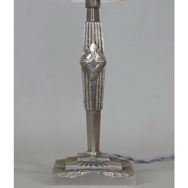 1920s French Art Deco Table Lamp by Hettier & Vincent 1930 France For Sale - Image 5 of 11