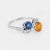 Modern Natural Sapphire Diamond Bypass Ring Vintage 18 Karat White Gold size 8.25 For Sale - Image 3 of 6