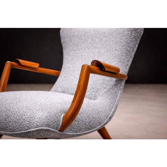 Giuseppe Scapinelli Armchair in Caviuna Wood & Boucle, Giuseppe Scapinelli, 1950s - Lot 811 For Sale - Image 4 of 16