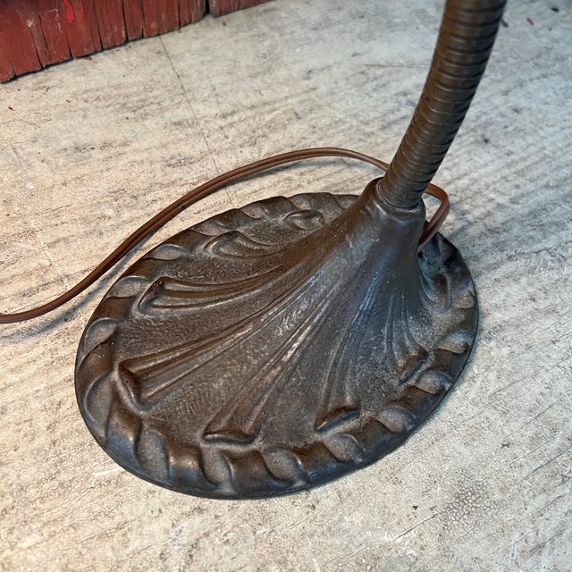 1930s Aladdin Gooseneck Desk Lamp With Embossed Milk Glass Shade For Sale - Image 12 of 17