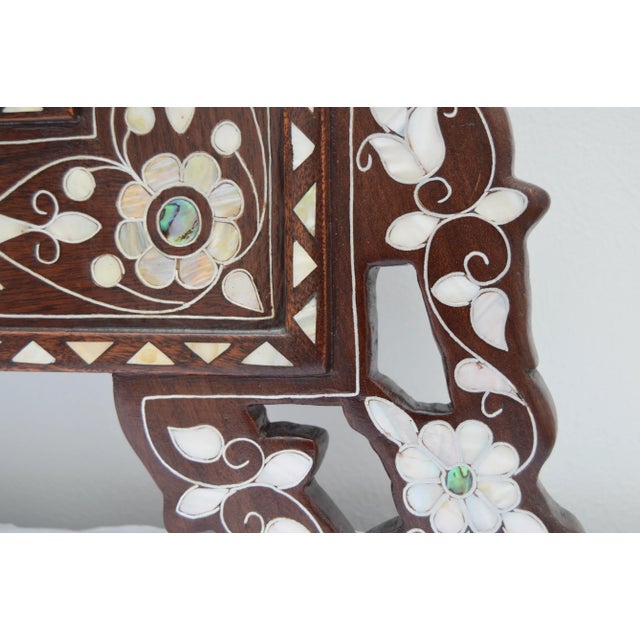 Vintage Syrian Floral-Patterned Colorful Mother-Of-Pearl Mirror For Sale - Image 9 of 10