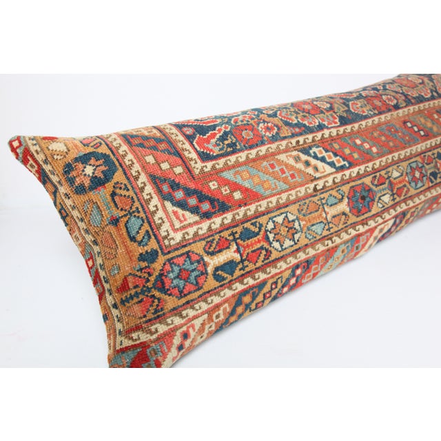 Tribal Handwoven Antique Persian Rug Lumbar Pillow Cover – Decorative Tribal Cushion Cover -16'' :X 41''' For Sale - Image 3 of 9