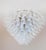 Italian chandelier shown with iridescent opaline Murano glass petals mounted on chrome finish frame / Designed by Fabio...