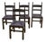 Black Wooden and Straw Chairs, 4 pieces For Sale