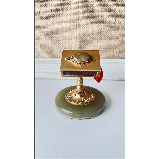 Antique Brass and Onyx Match Striker For Sale In Philadelphia - Image 6 of 8