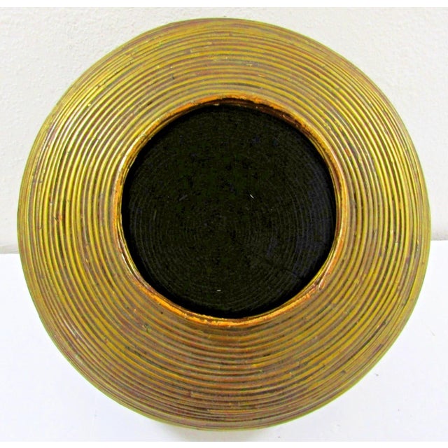 1970s Vintage 1970s Large Bamboo Pencil Reed Lidded Floor Basket Attributed to Gabriella Crespi For Sale - Image 5 of 8