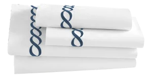 Catena King Pillowcase, Set of 2 in Navy