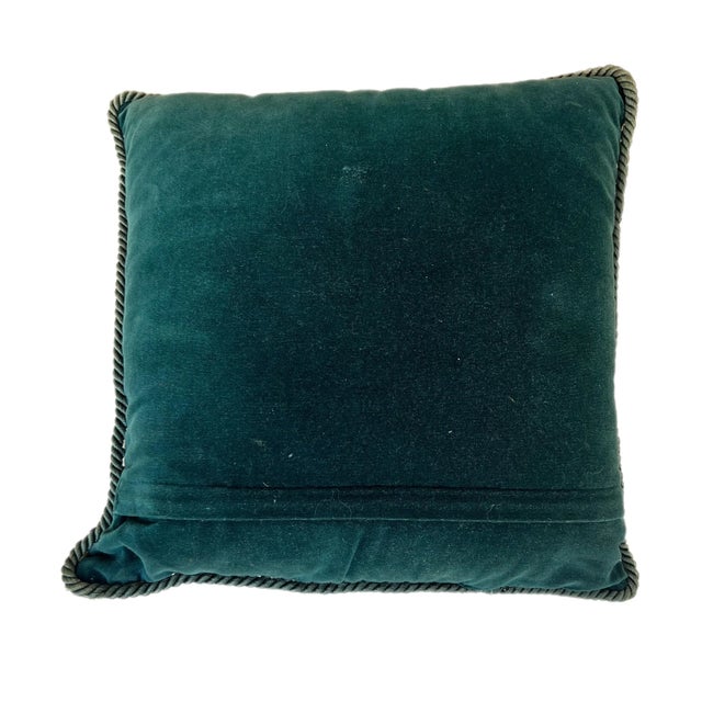 Textile Vintage Needlepoint Black Labrador Retriever Pillow For Sale - Image 7 of 7