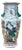 Oriental Hexagonal Floral Peacocks Graphic Porcelain Art Vase For Sale