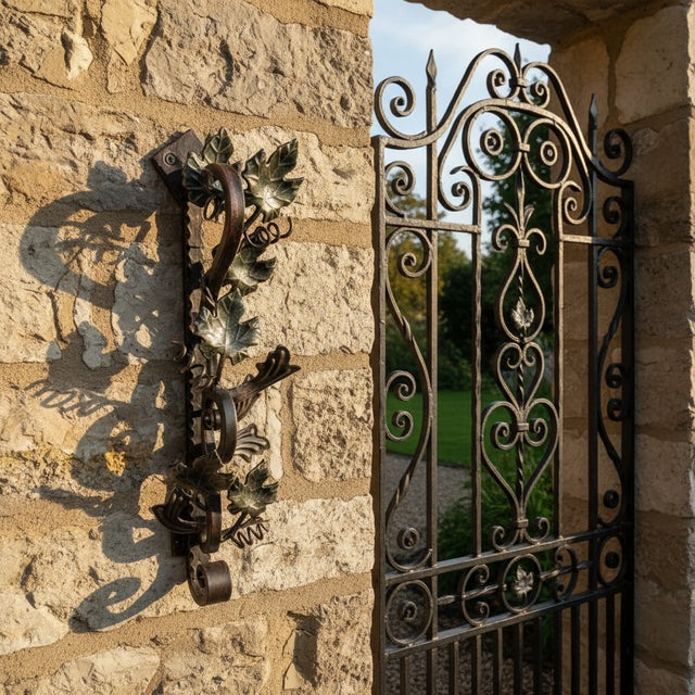 Architecture for Your Walls: The Forged Grapevine Scroll Transform a blank wall into a canvas of iron artistry. This Hand-...