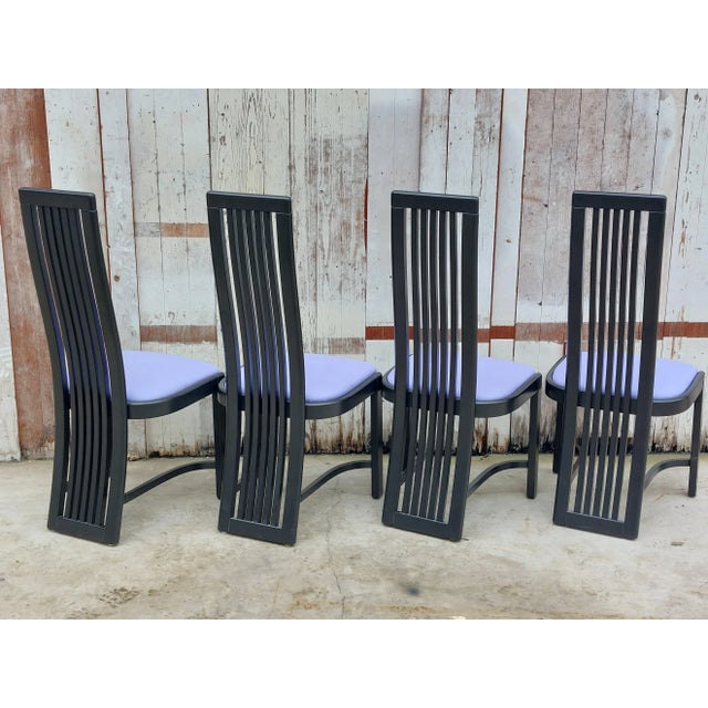 Wood Set of 4 Model L4K 252 High-Back Dining Chairs by Liberty Furniture, Canada, 1980s For Sale - Image 7 of 13