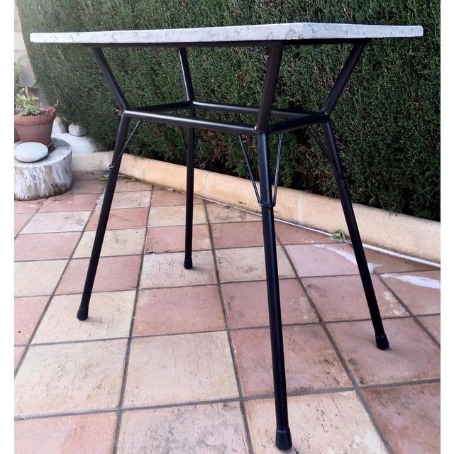 Metal Vintage Bistro Side Table in Marble and Iron, 1930s, Set of 2 For Sale - Image 7 of 16