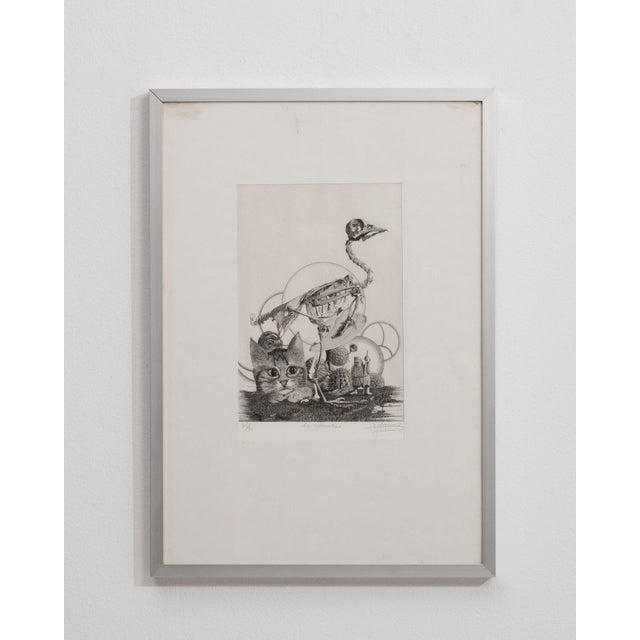 Mid 20th Century Belgium Surrealism Gray Wood Print For Sale - Image 13 of 15