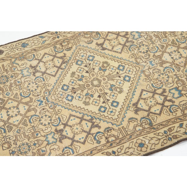 Vintage Persian Beige Wool Rug With Allover Design For Sale - Image 4 of 8