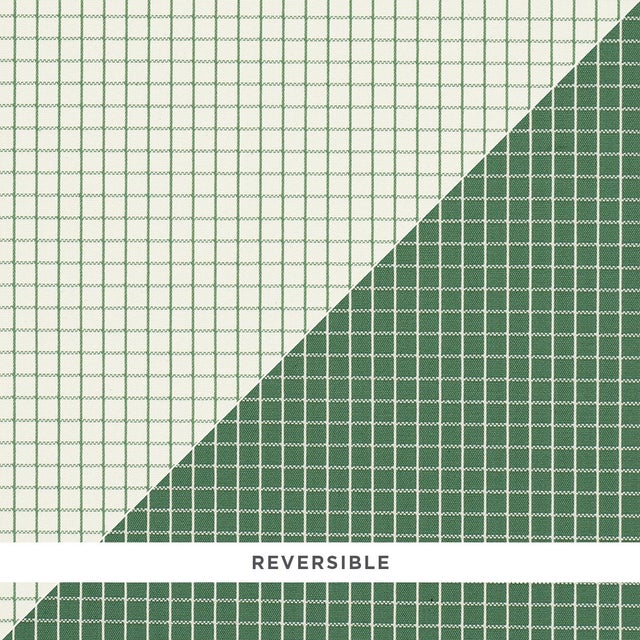 SAMPLE - Schumacher X Mark D. Sikes Georgie Reversible Check Fabric In Emerald For Sale