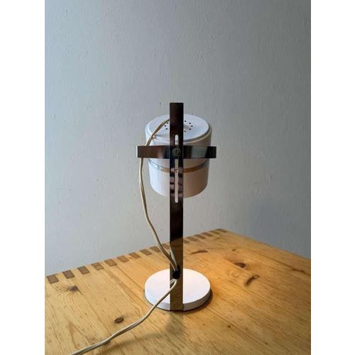 Vintage Desk Lamp in White Metal, 1970s For Sale - Image 6 of 10