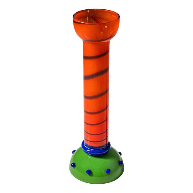 B.A.G. Orange and Green Vase from Barovier & Toso For Sale