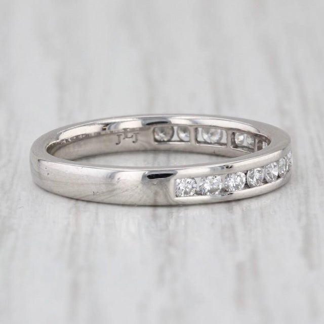 2010s 0.45ctw Diamond Wedding Band 950 Platinum Size 7 Stackable Anniversary Ring Igi For Sale - Image 5 of 6