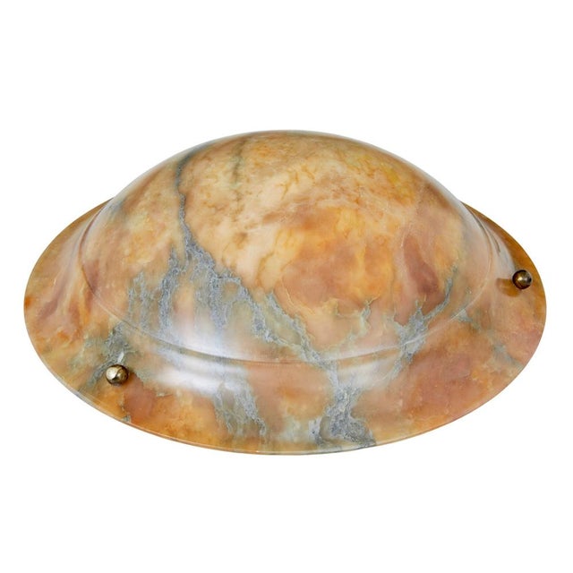 Art Deco Carved Alabaster Ceiling Light, 1930s For Sale - Image 3 of 9