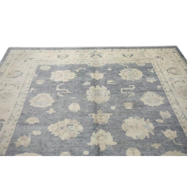 Early 21st Century Oriental Hand Knotted Rug Turkish Oushak 8'3" x 9'2" For Sale - Image 5 of 6