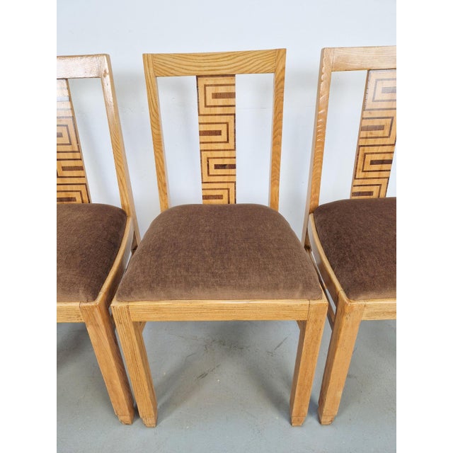 Wood Art Deco Arts and Crafts Dining Chairs, 1930s, Set of 4 For Sale - Image 7 of 18