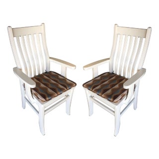 Countryside Mission Style Maple Wood Armchairs by the Barn, Pair For Sale