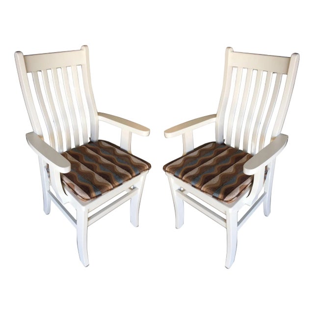 Countryside Mission Style Maple Wood Armchairs by the Barn, Pair For Sale