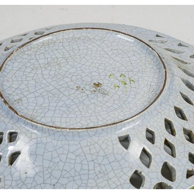 Decorated and Pierced Ceramic Dish by A.G.A For Sale - Image 6 of 7