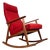 Mid-Century Modern Teak Rocking Chair with Rust-Red Wool, 1960s For Sale