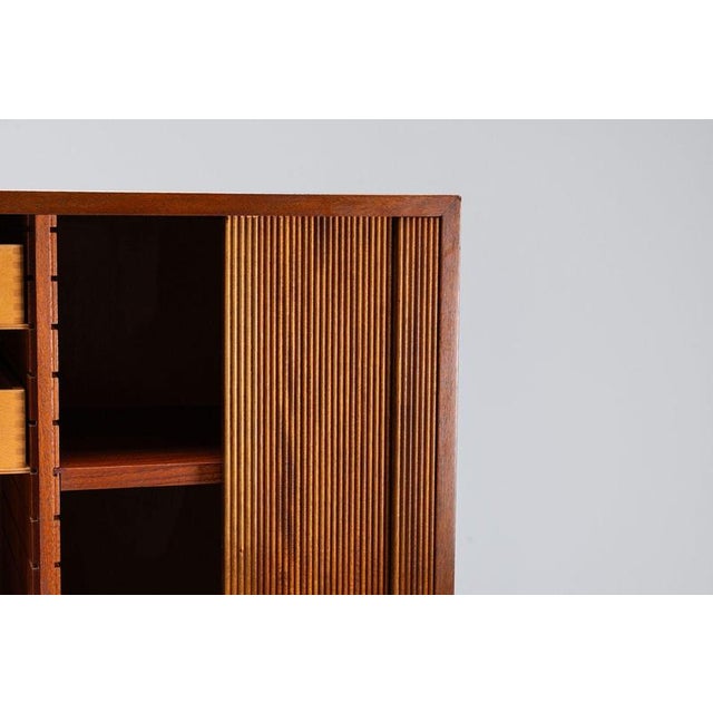 Danish High Cabinet in Teak with Tambour Doors, 1960 For Sale - Image 12 of 15