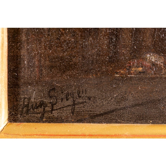 Dimensions without frame: 18,8 x 28,8 x 2 cm. Signed "Aug Siegen" in the lower left corner. A richly atmospheric view of a...