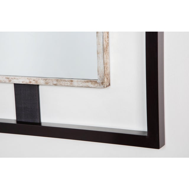 Paul Marra Negative Space Mirror with Distressed Silver Inner Frame