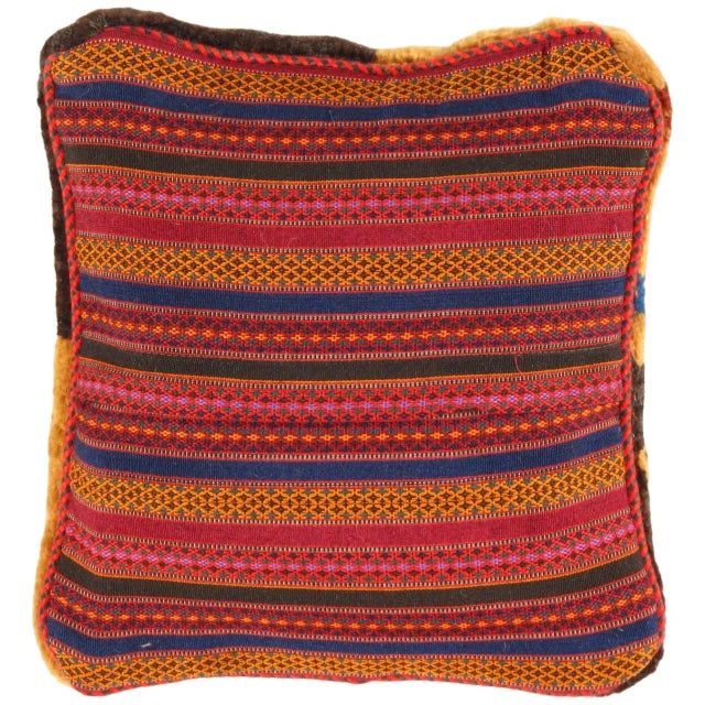 This Gabbeh pillow is made of high-quality LAMBS WOOL The piece was crafted with good workmanship. Gabbeh rugs are made by...