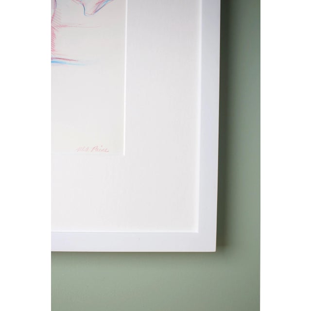 Contemporary Blue & Pink Reclining Original Female Nude Drawing, Framed For Sale - Image 6 of 7
