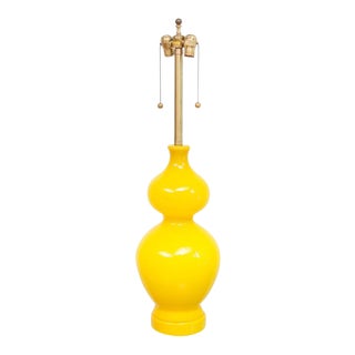 Yellow Marbro Italian Glass Lamp For Sale
