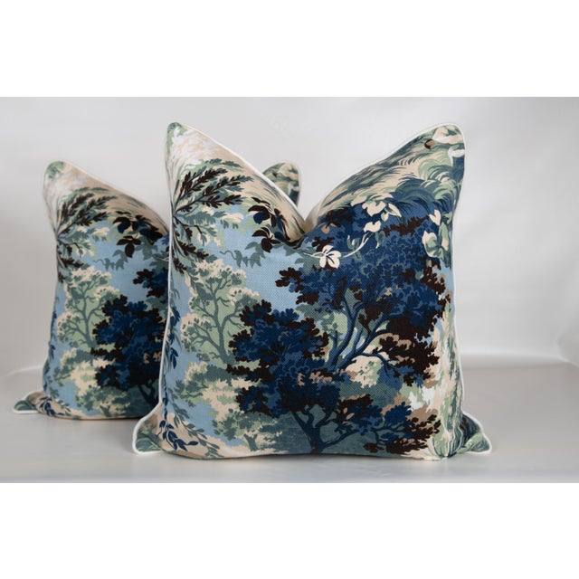 2020s Designer Thibaut Lincoln Toile Pillow Covers, 20x20 - A Pair For Sale - Image 5 of 5