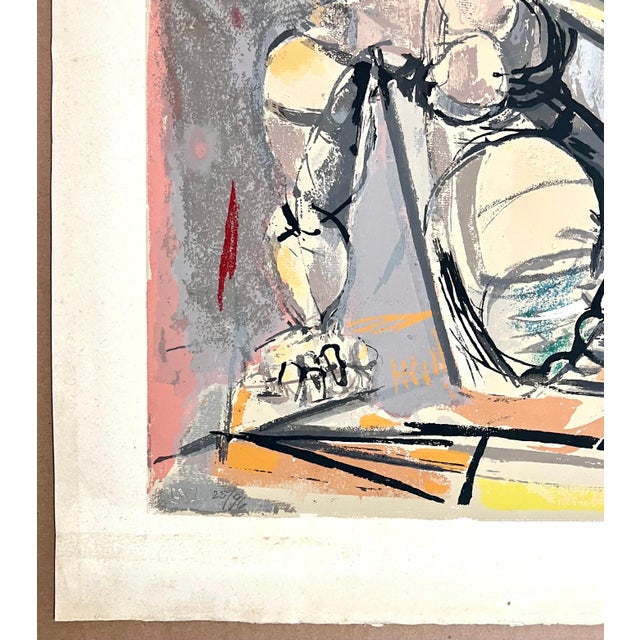 Max Weber, American Modernist Cubist Lithograph Screenprint "Reclining Woman" Max Weber, 1956 For Sale - Image 12 of 13